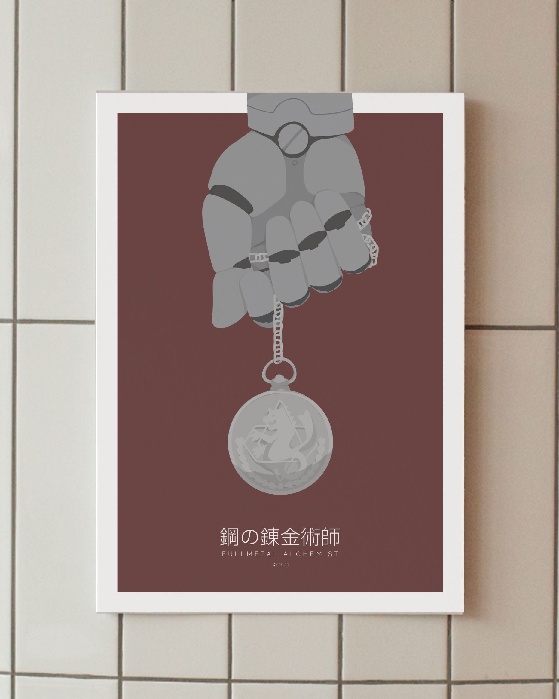 minimalist anime poster automail edward full metal alchemist