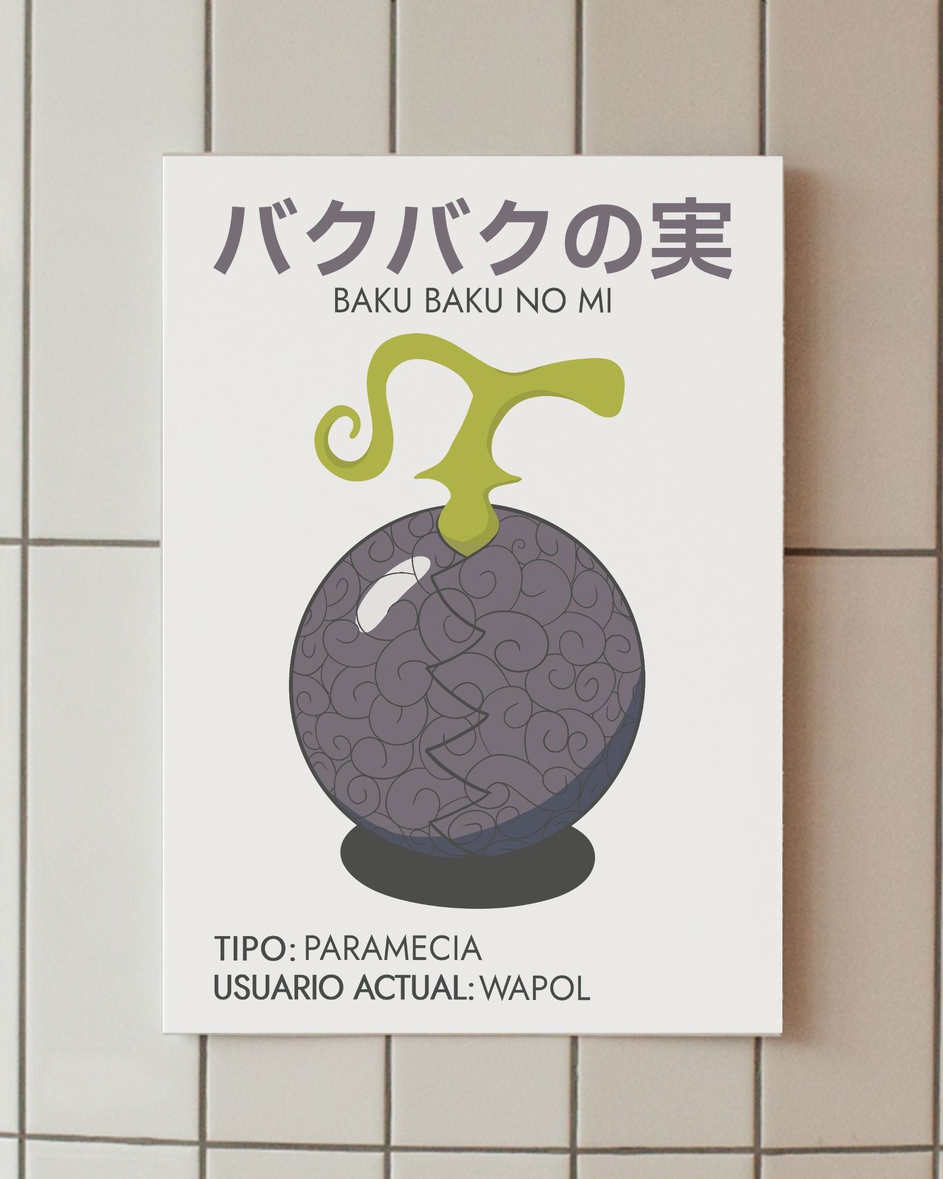 minimalist anime poster baku baku wapol