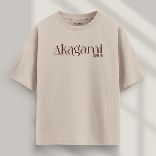 camiseta shanks one piece beige frente