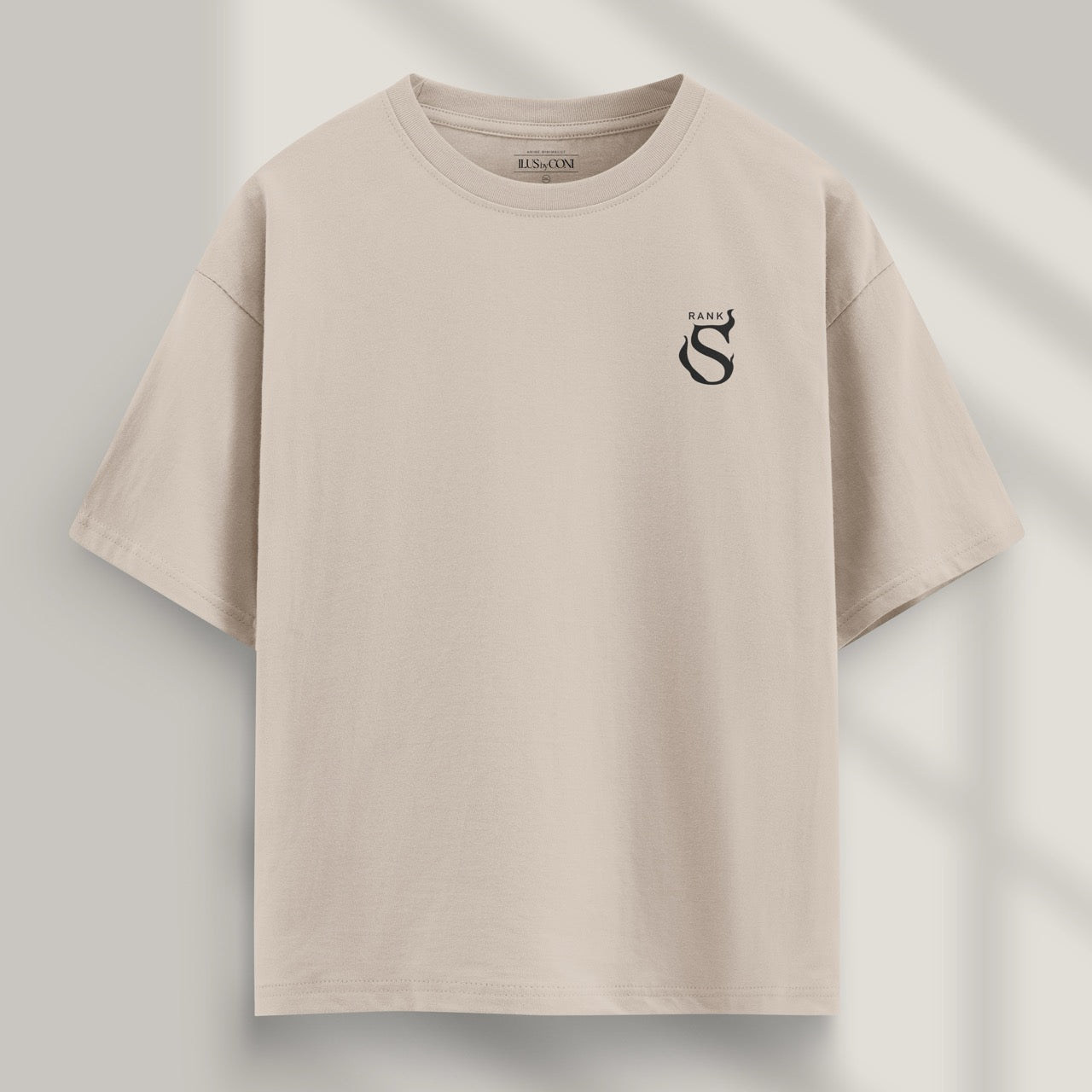 camiseta solo leveling beige frente