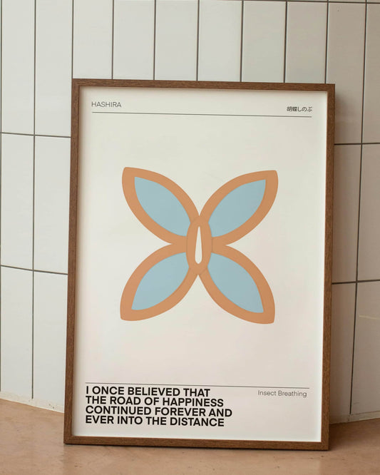 póster minimalista pilar del insecto kimetsu no yaiba