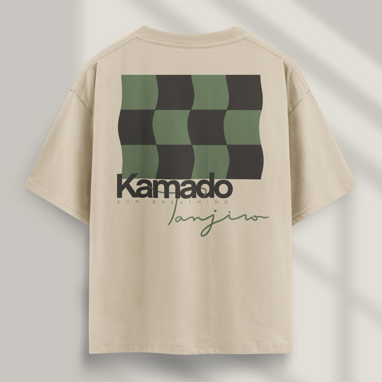 Demon Slayer camiseta tanjiro beige detras