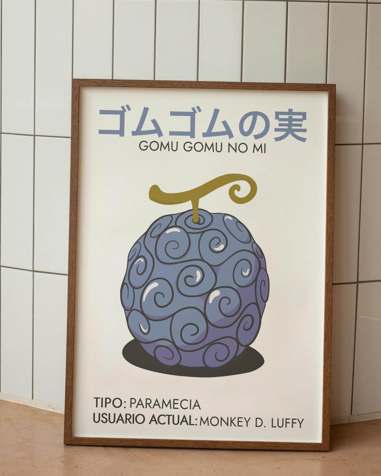 minimalist anime poster fruta del diablo luffy