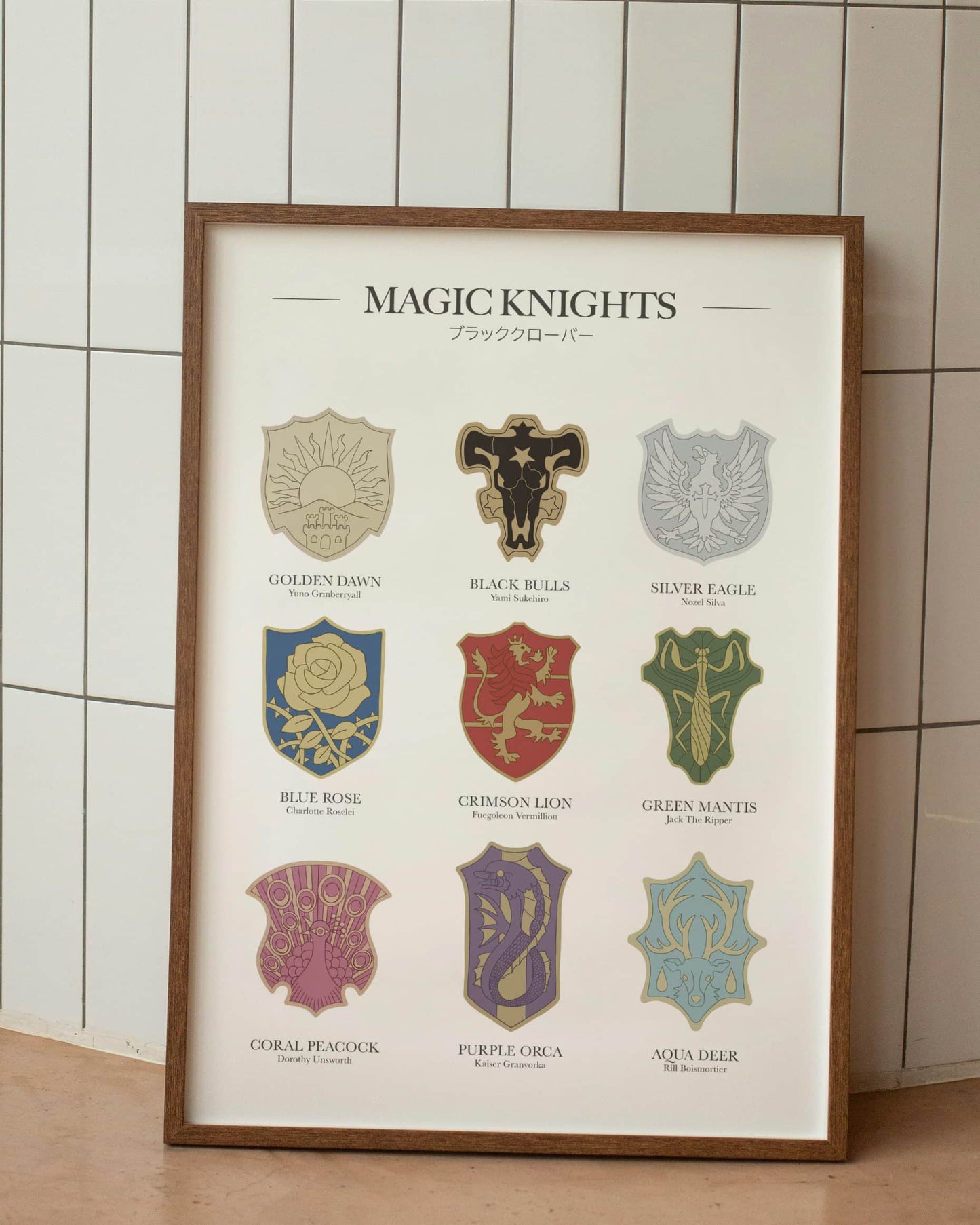 poster minimalista caballeros mágicos black clover
