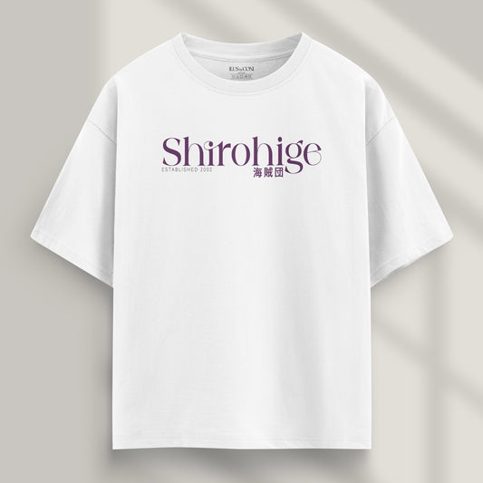 camiseta one piece barba blanca frente