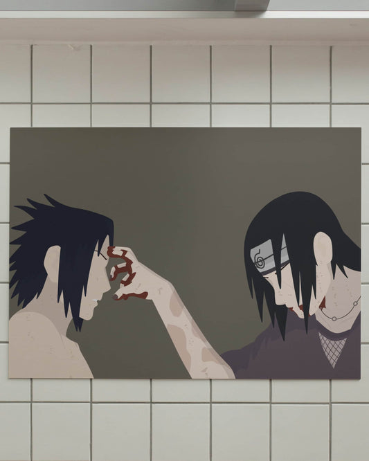 póster minimalista hermanos uchiha