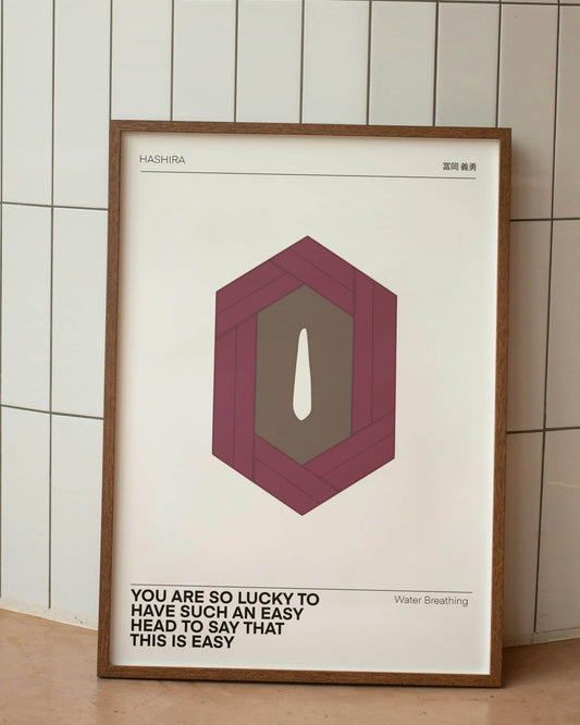 póster minimalista giyū tomioka hashira agua kimetsu no yaiba