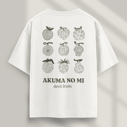 camiseta blanca one piece frutas del diablo detras