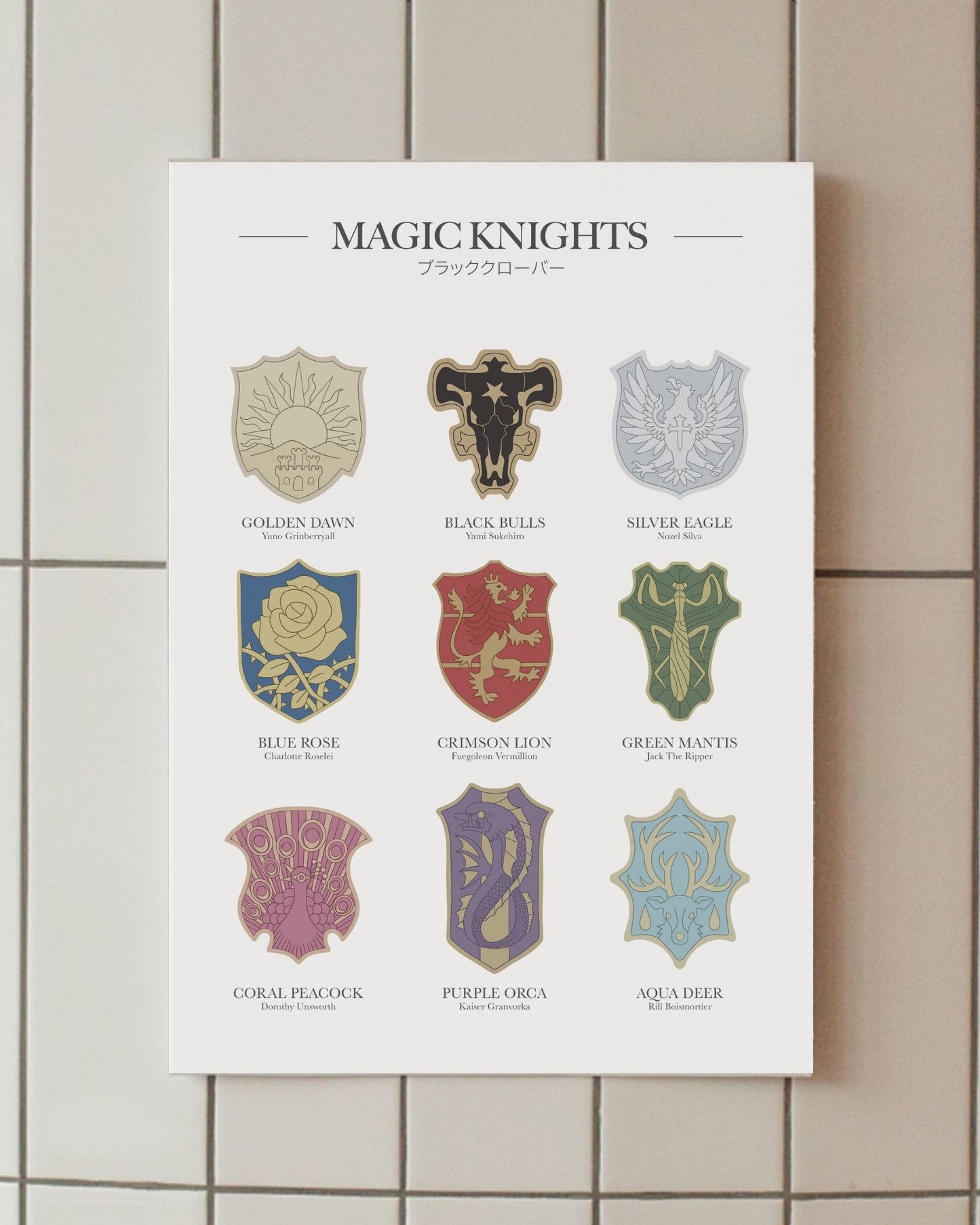 minimalist anime poster magic knights black clover