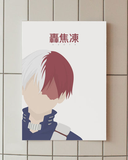 minimalist anime poster todoroki shoto my hero academia