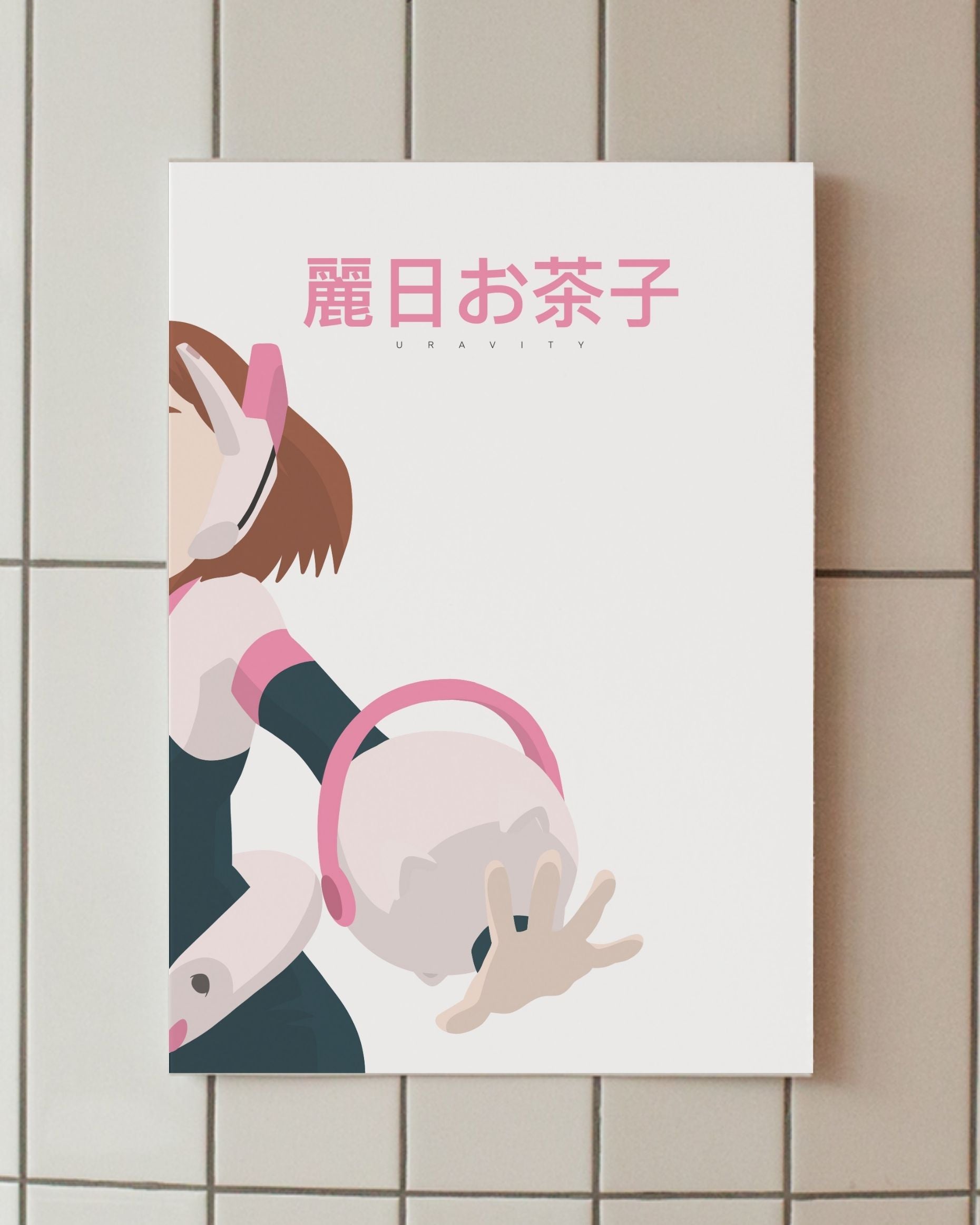 minimalist anime poster uraraka ochaco my hero academia