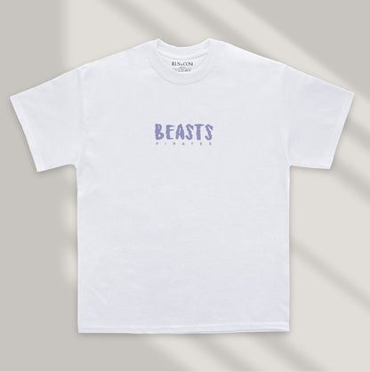 white minimalist anime tshirt beast pirates one piece front side