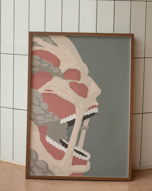 póster minimalista titán colosal attack on titan