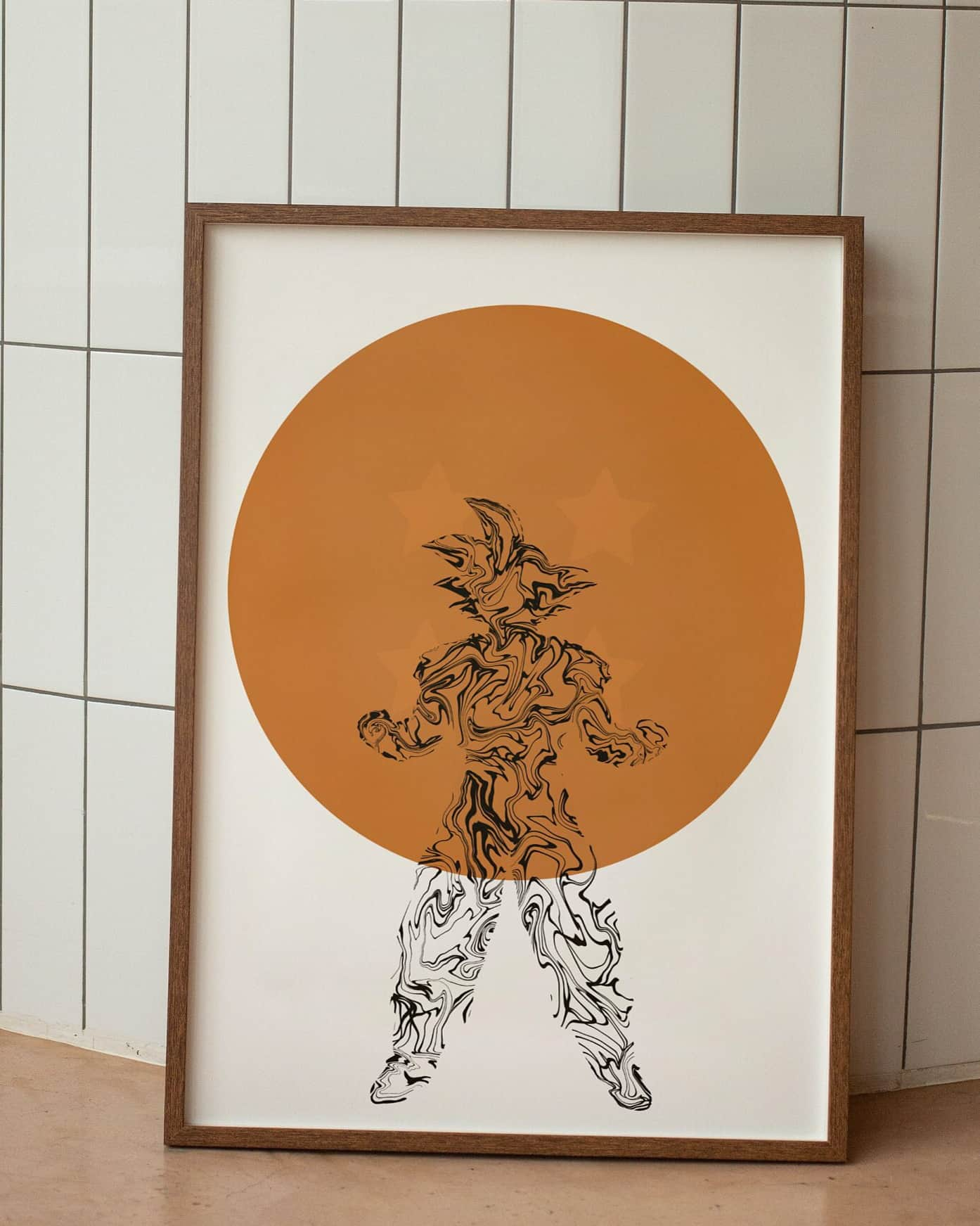 póster minimalista goku distorsionado