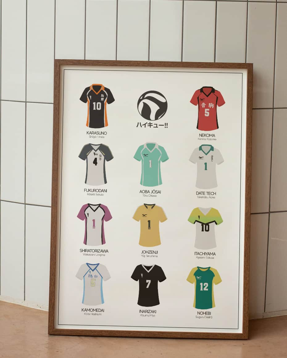 poster anime minimalista haikyuu equipos