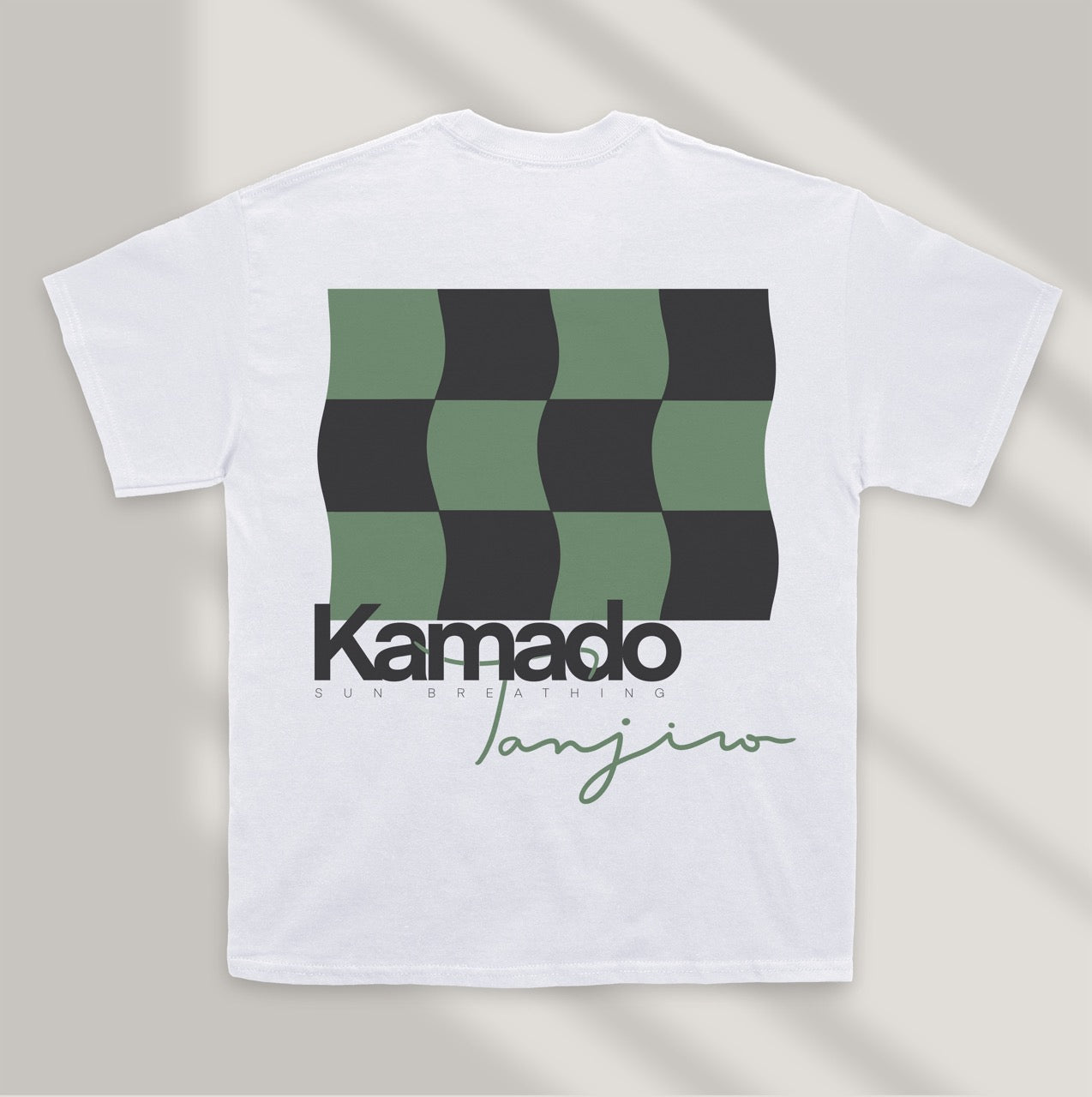 camiseta blanca de tanjiro demon slayer trasera