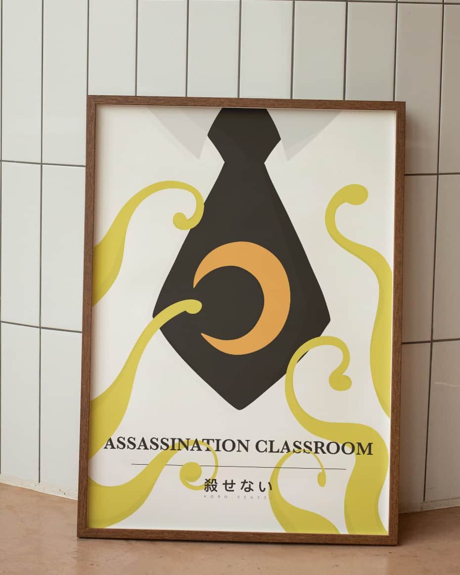 póster minimalista koro sensei clase