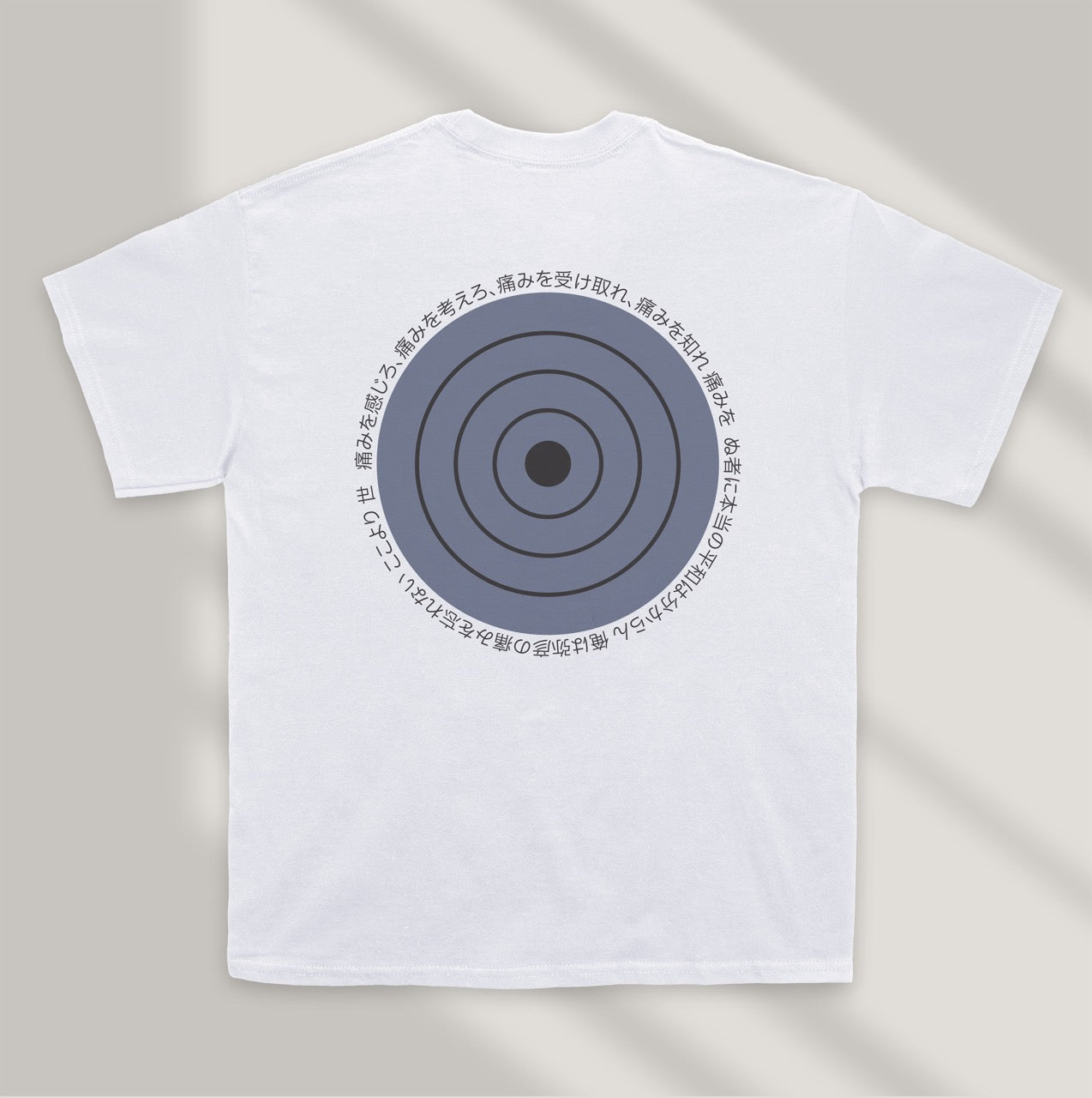 camiseta blanca diseño anime minimalista pain naruto