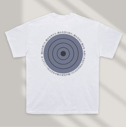 camiseta blanca diseño anime minimalista pain naruto