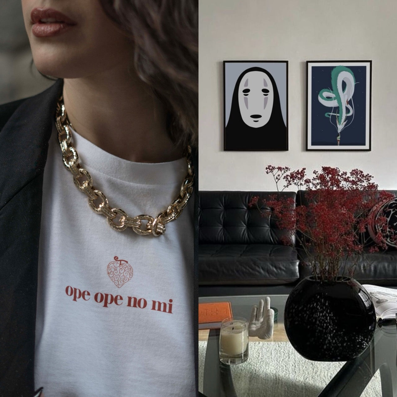 posters y camiseta de anime minimalista