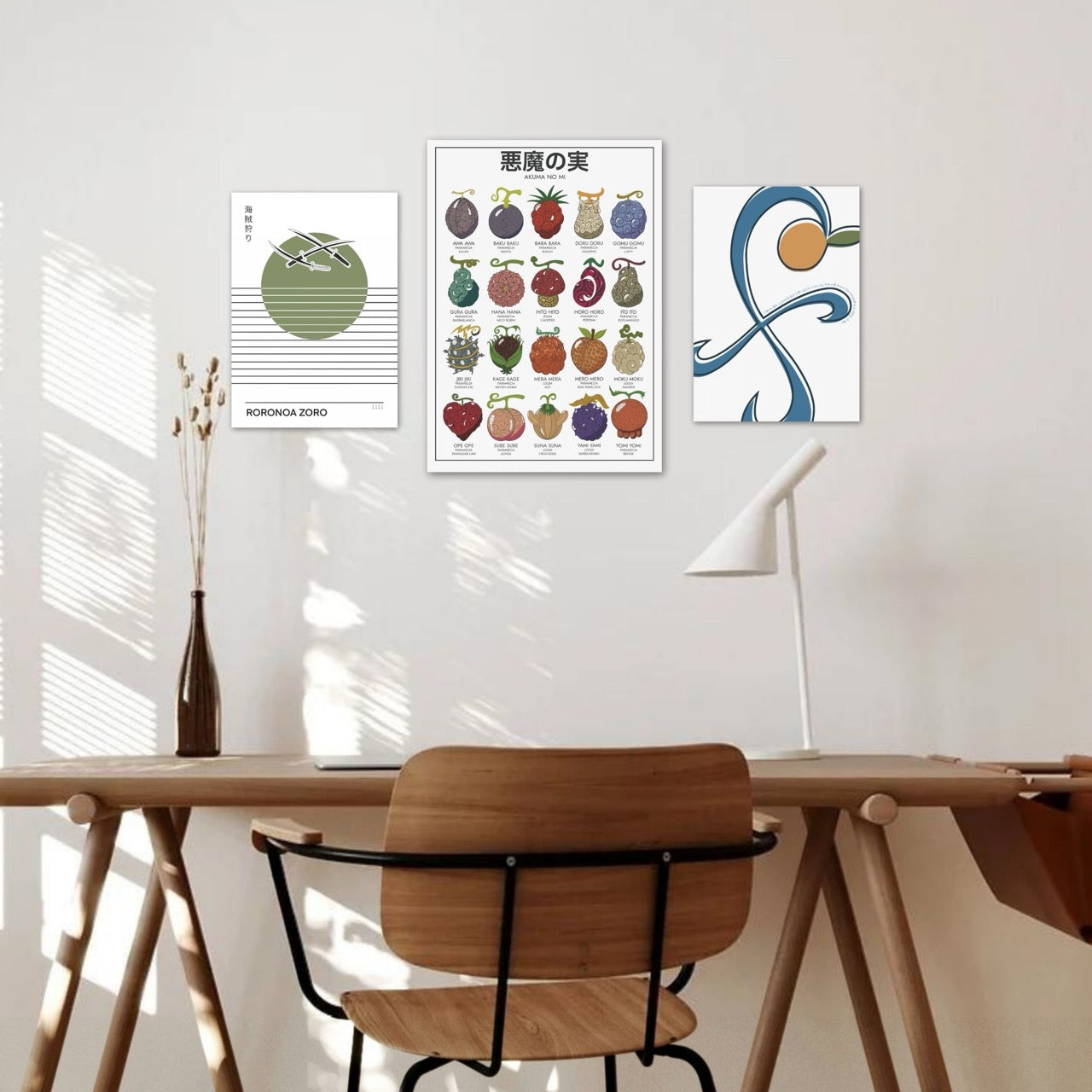 posters de one piece con estilo minimalista